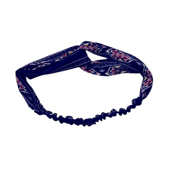 Blue and Red Twisted Knot Hair Accessory - Picture 1 of 2